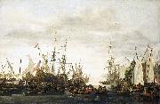 Lieve Verschuier The keelhauling, according to tradition, of the ship's doctor of Admiral Jan van Nes oil painting on canvas